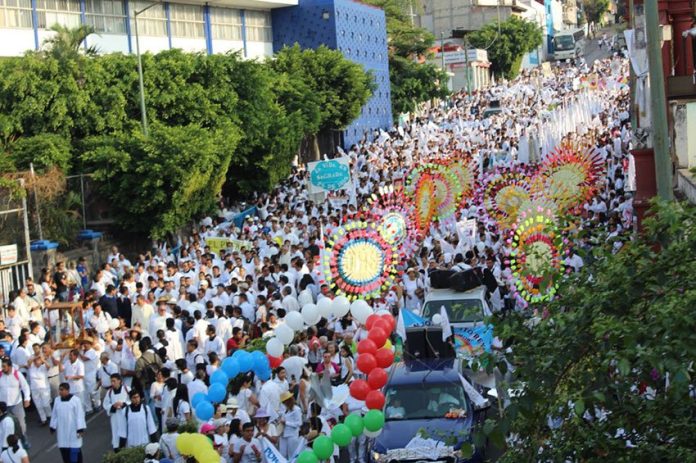 Thousands march for peace last year in Cuernavaca.