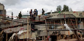 The Enrique Rebsamen school after it collapsed in the 2017 earthquake.