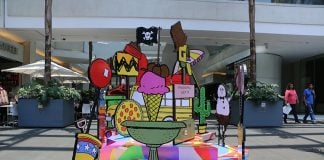 The Peanuts art installation in Mexico City.