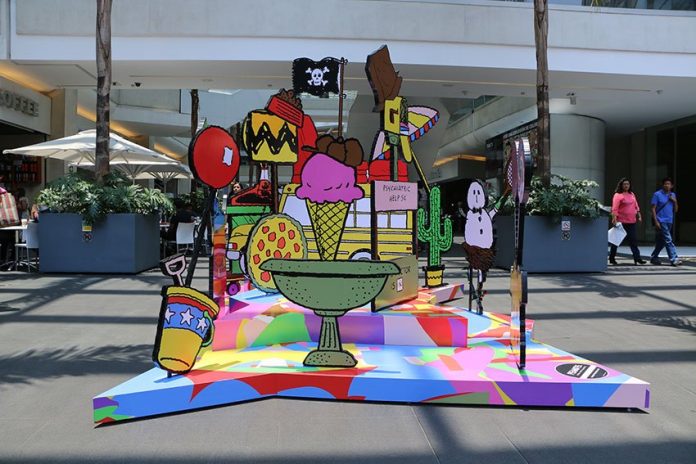 The Peanuts art installation in Mexico City.