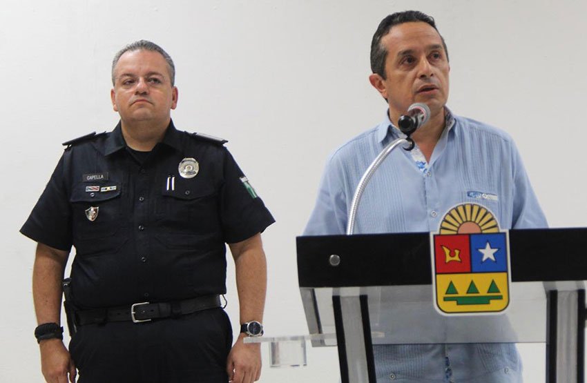 State security chief Capella, left, and Governor Joaquín.