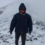 Suazo at the summit of El Popo.