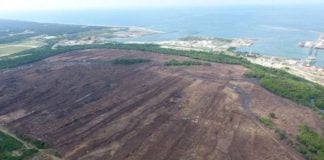 The flood-prone refinery site after it was cleared last fall.