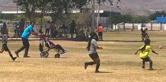 Marito and his father playing soccer in Ciudad Juárez.