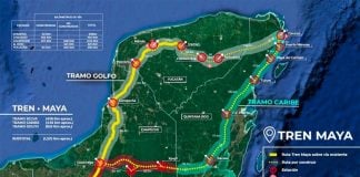 Route of the Maya Train, the federal government's signature infrastructure project.