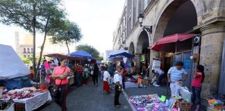 Street vendors in downtown Guadalajara.