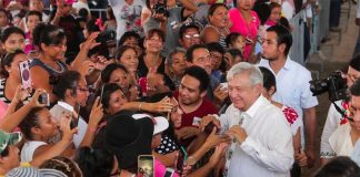 López Obrador in Playa del Carmen on Sunday.