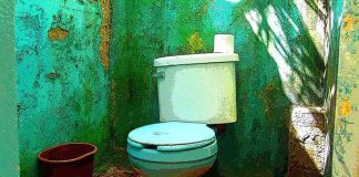 The tank's a bit wonky but at least it has one — and seat to boot.