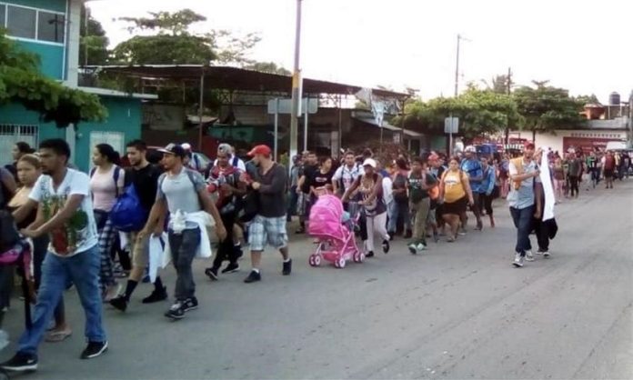 The new caravan of migrants that arrived today in Mexico.
