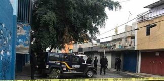 A crime scene in Iztapalapa.