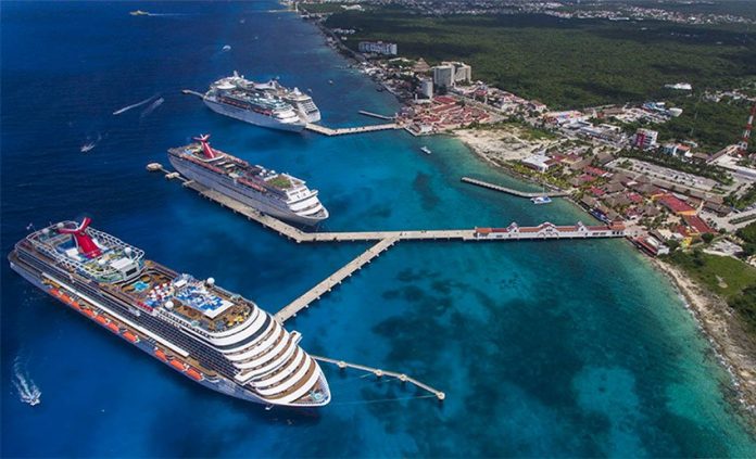 Cruise ships in Cozumel.