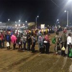 Dozens of people began lining up Sunday night to apply for jobs at the refinery site. Hiring began today.