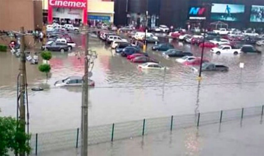 Some vehicles were almost completely submerged after Monday's storm.