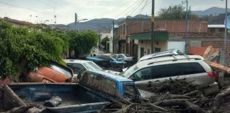 Flooding damage in San Gabriel.