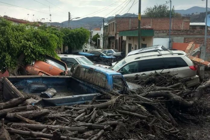 Flooding damage in San Gabriel.