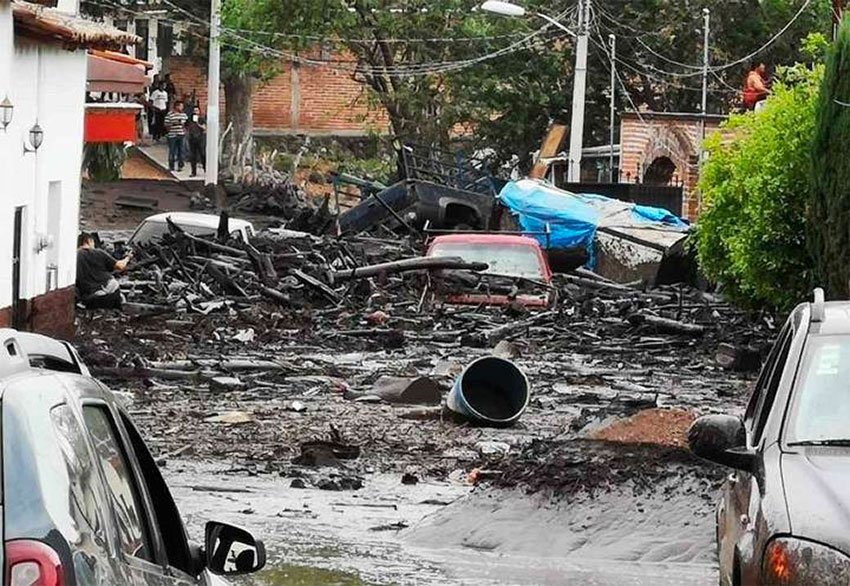 Flood damage in San Gabriel.