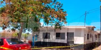 The Guaymas police station that was attacked by gunmen.