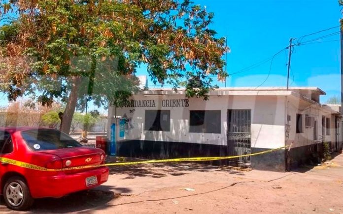 The Guaymas police station that was attacked by gunmen.