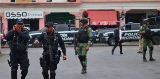 Security forces on patrol in Michoacán.