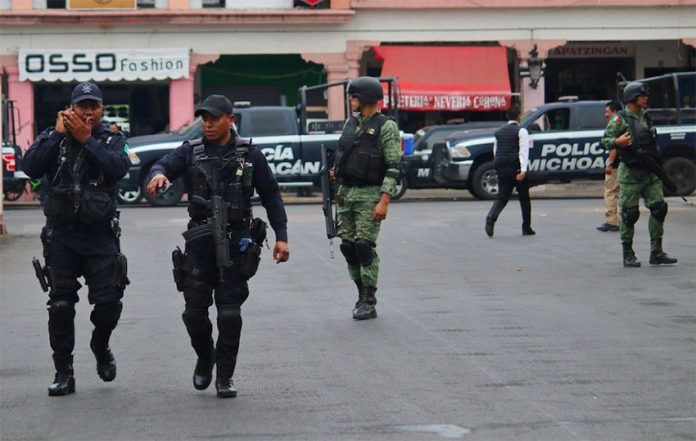 Security forces on patrol in Michoacán.