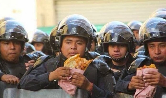 police eating