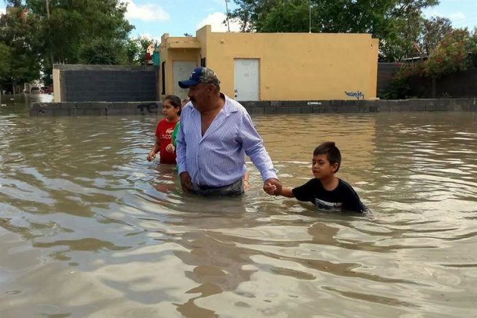 Floodwaters in Reynosa.