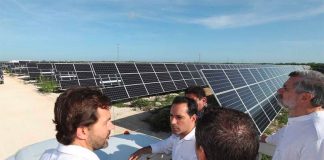 The inauguration of new solar plant in Progreso, Yucatán.