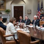 Mexican and US officials at the table yesterday in Washington.