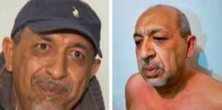 Gómez, left, during his heyday and right, during his capture in 2015.