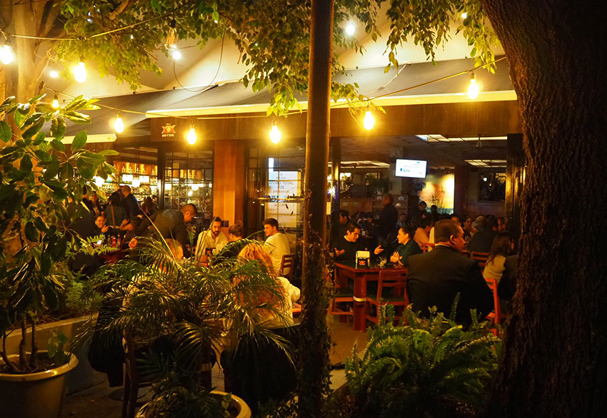 The romance is strong in the evening on Riviera del Sur's sidewalk patio.