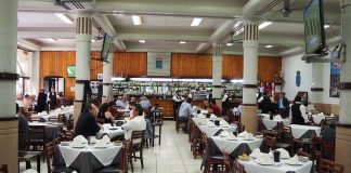 Salón Covadonga is an enormous domino-players' heaven.