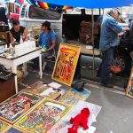 There are a number of impressive original artworks mixed in with the antiques.