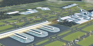 Artist's conception of the Santa Lucía airport.