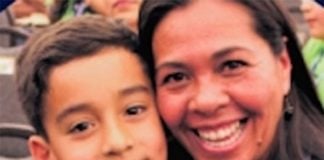 Sergio and his mother celebrate his win.