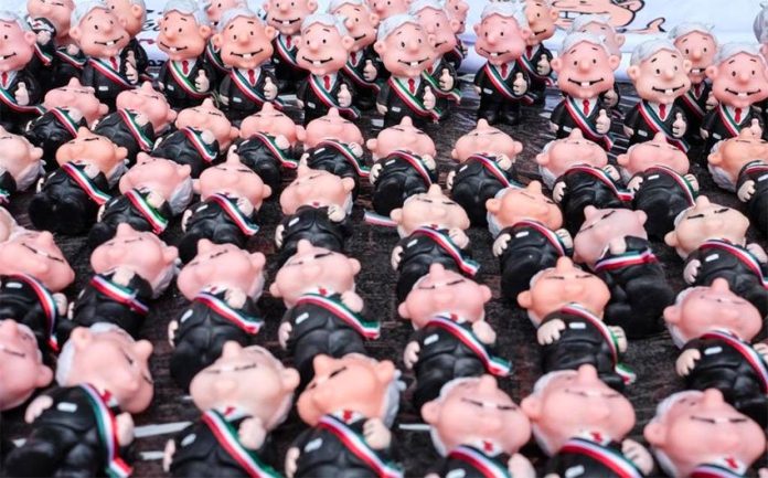 A display of AMLO dolls at yesterday's AMLOFest.