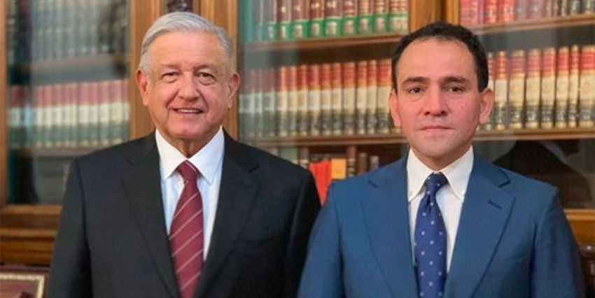 López Obrador and Herrera, his new finance secretary, at the announcement of his appointment.