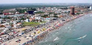 A sargassum-free beach in Veracruz.