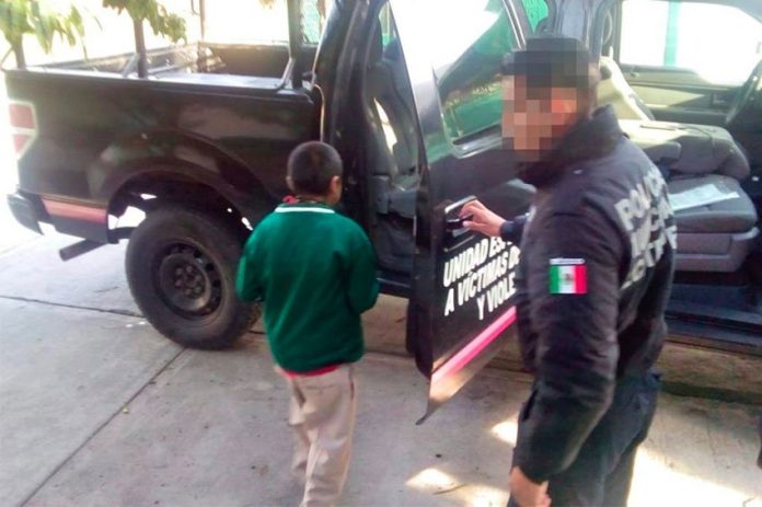 The young boy freed in Ecatepec on Monday.