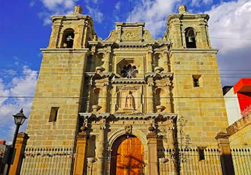 The newly-restored church in Oaxaca's historic center.