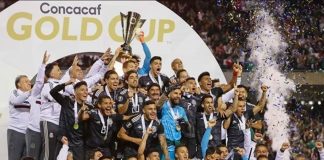 Mexico's El Tri celebrates yesterday's Gold Cup win in Chicago.
