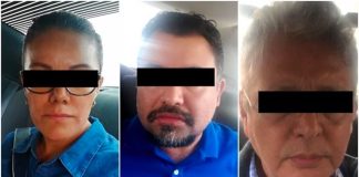 The three ex-bureaucrats arrested for embezzlement.