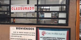 Grupo México's Guaymas terminal after it was closed by Profepa.
