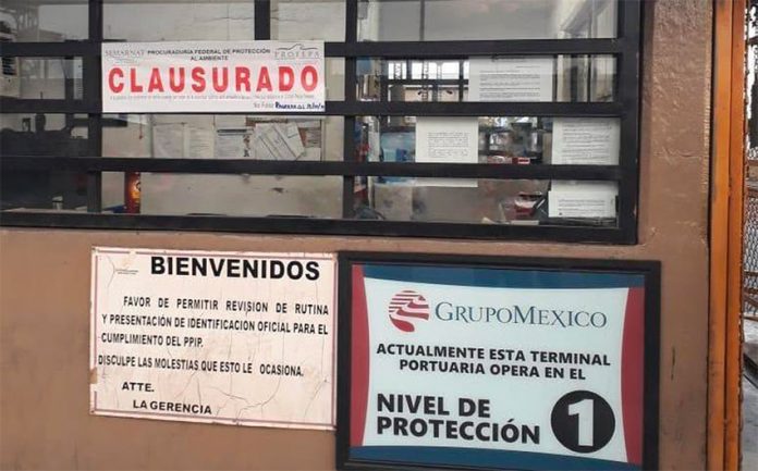 Grupo México's Guaymas terminal after it was closed by Profepa.