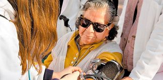 woman gets medical treatment