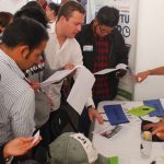 Youths at a job fair in San Juan del Río, Querétaro.