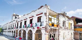 The municipal palace in Juchitán, Oaxaca, is among the sites that will be restored.