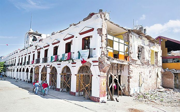 The municipal palace in Juchitán, Oaxaca, is among the sites that will be restored.