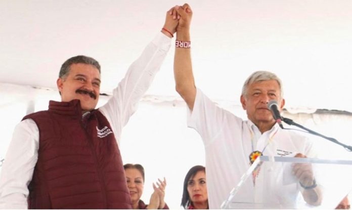Lomelí, left and López Obrador in a file photo.
