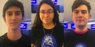 Three of the Mexican math medalists.