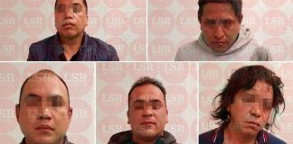 The five suspected gang members arrested in Mexico City.